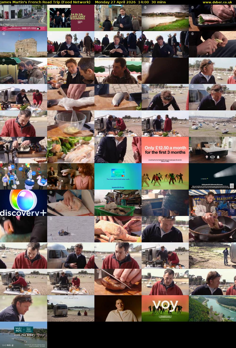 James Martin's French Road Trip (Food Network) Monday 27 April 2026 14:00 - 14:30