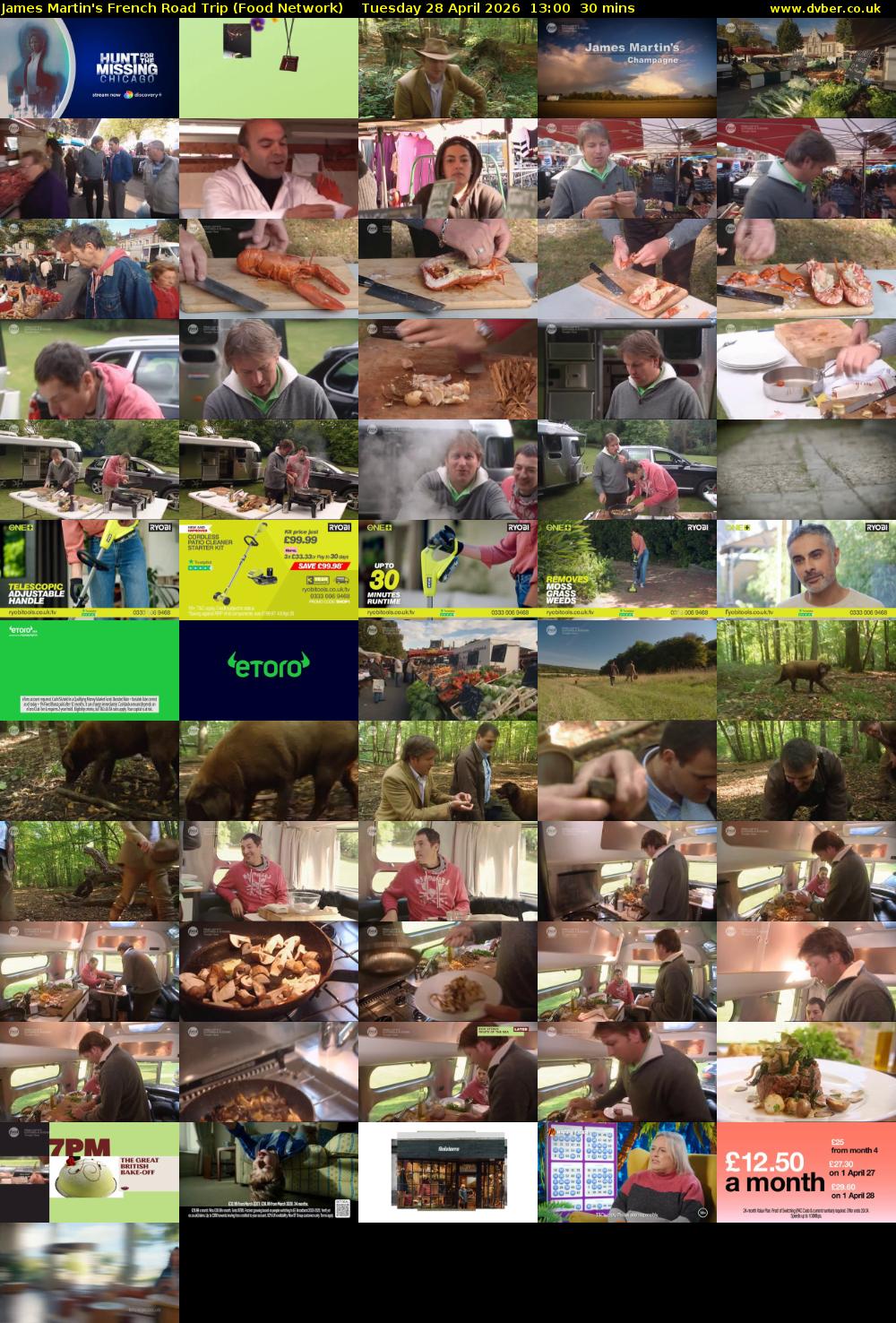James Martin's French Road Trip (Food Network) Tuesday 28 April 2026 13:00 - 13:30