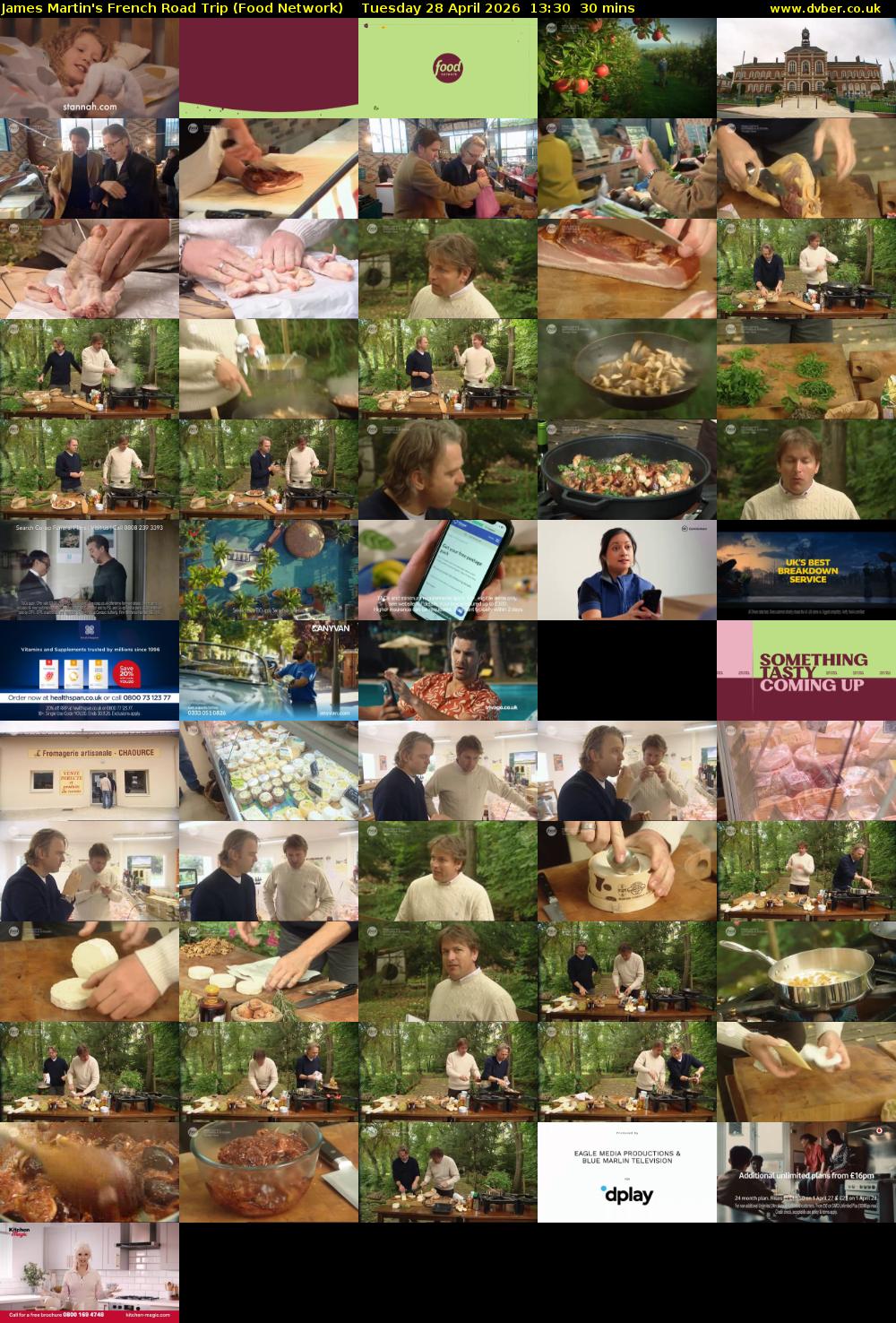 James Martin's French Road Trip (Food Network) Tuesday 28 April 2026 13:30 - 14:00