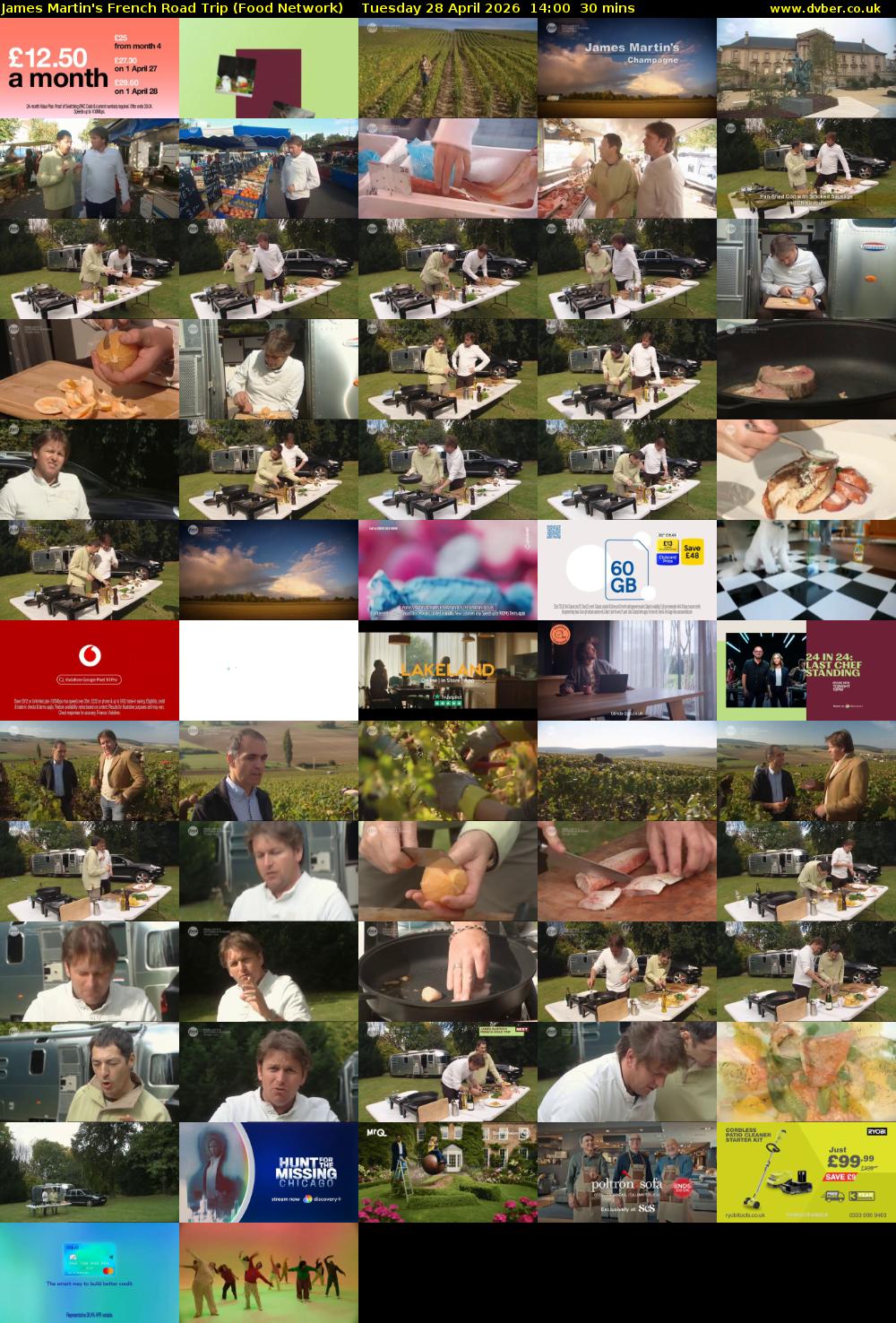 James Martin's French Road Trip (Food Network) Tuesday 28 April 2026 14:00 - 14:30