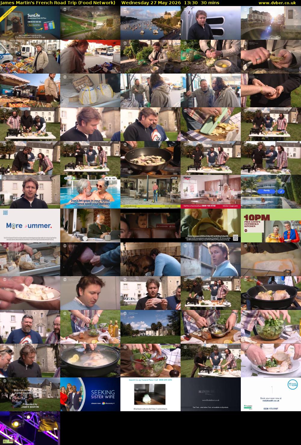 James Martin's French Road Trip (Food Network) Wednesday 27 May 2026 13:30 - 14:00