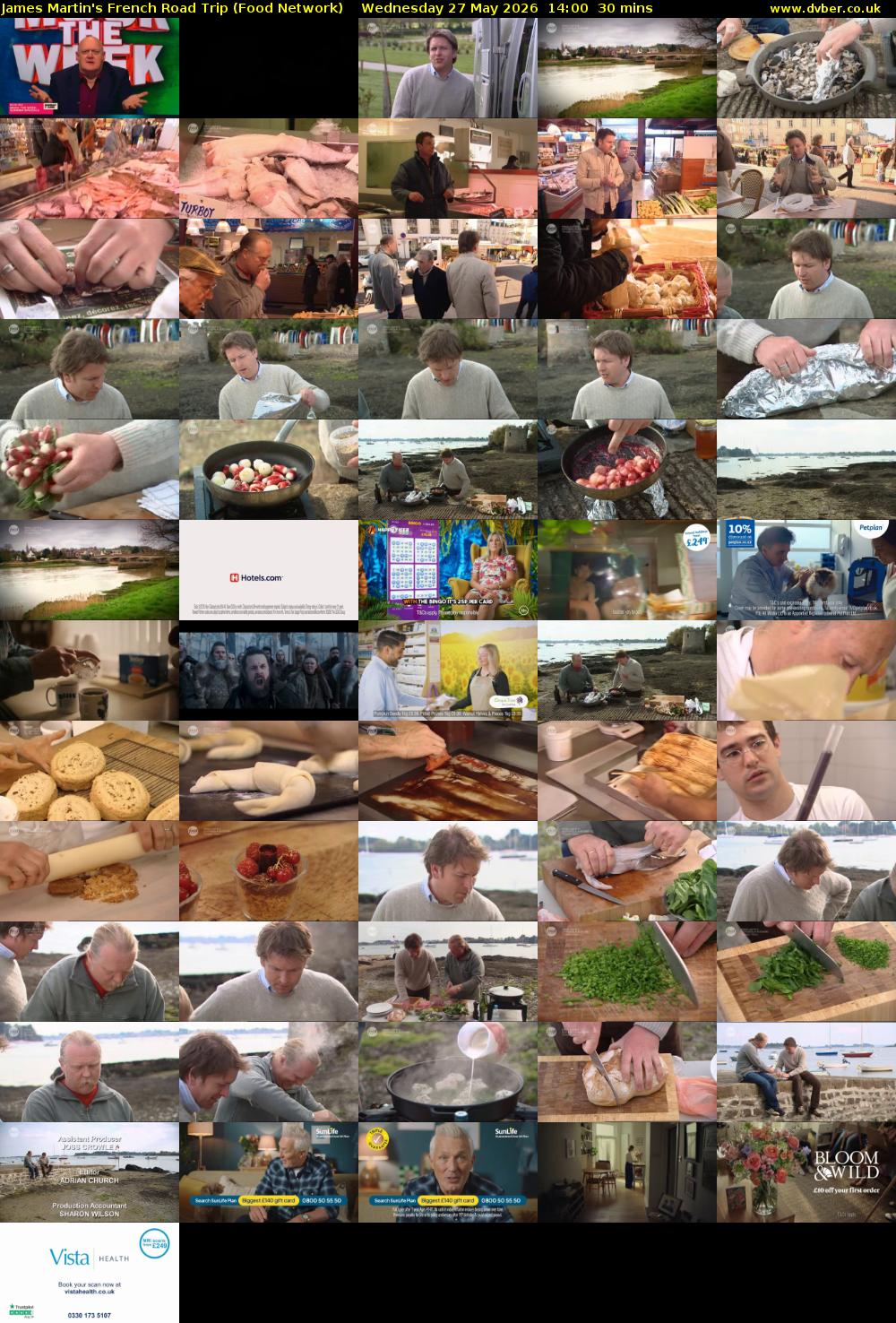 James Martin's French Road Trip (Food Network) Wednesday 27 May 2026 14:00 - 14:30