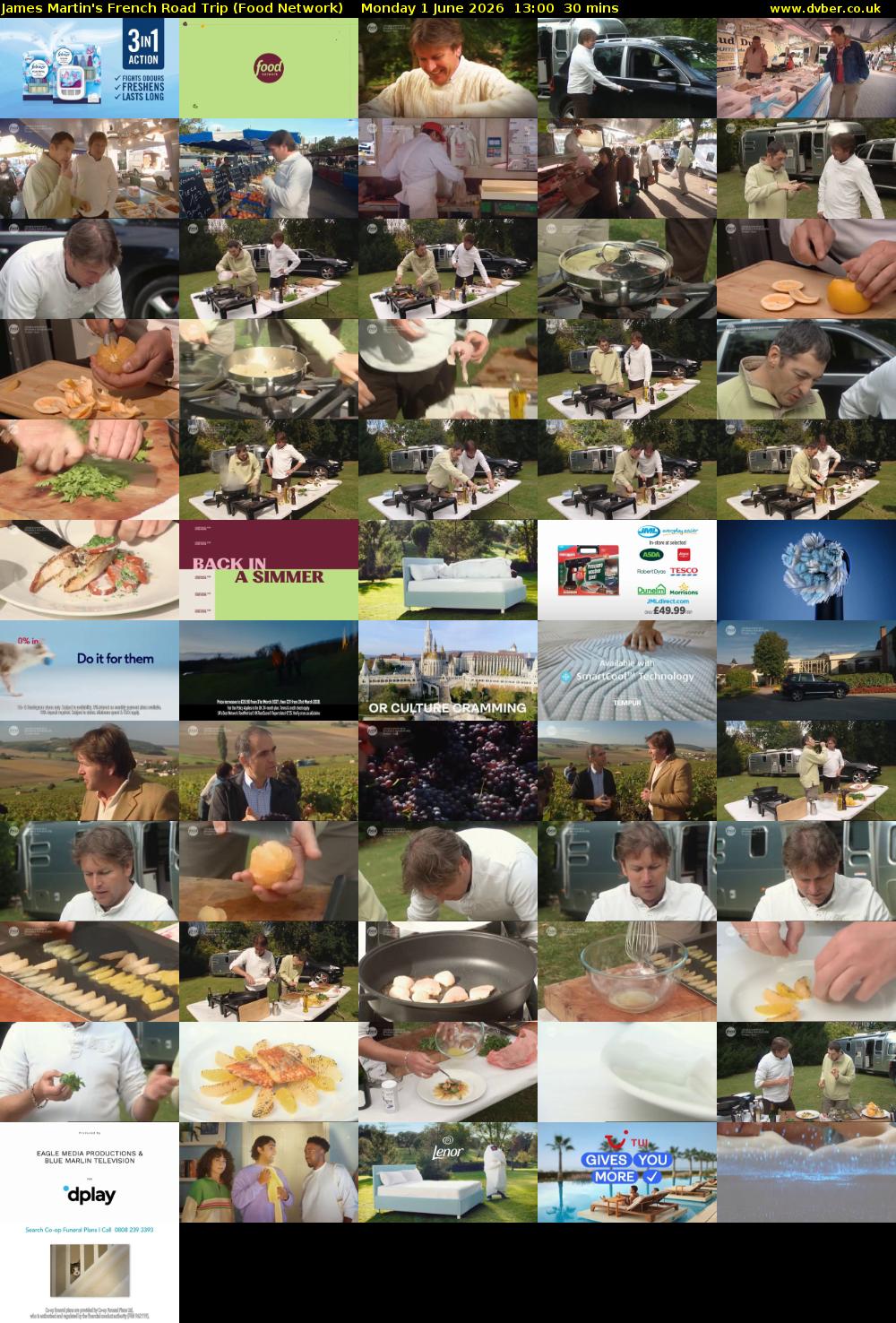 James Martin's French Road Trip (Food Network) Monday 1 June 2026 13:00 - 13:30