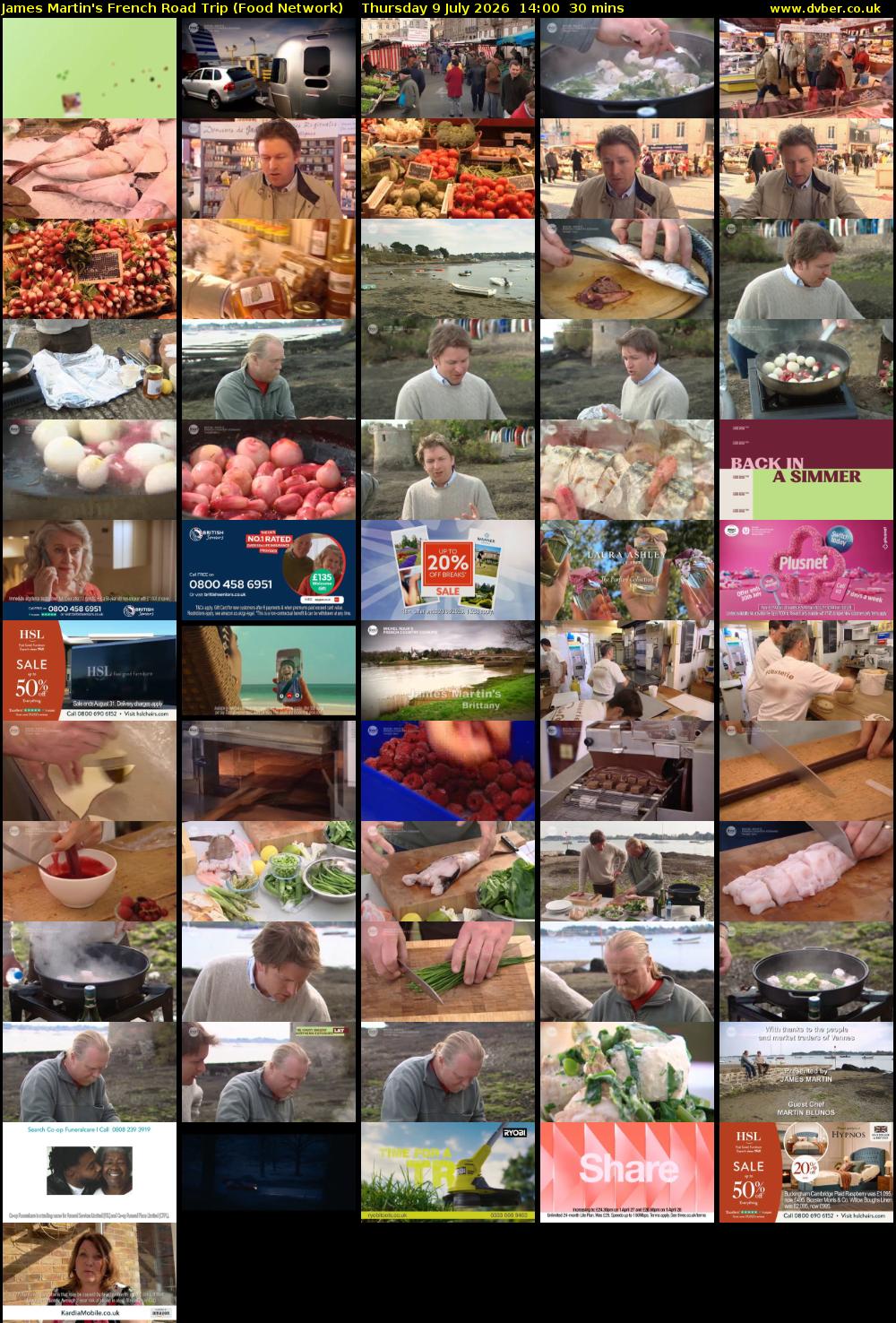James Martin's French Road Trip (Food Network) Thursday 9 July 2026 14:00 - 14:30