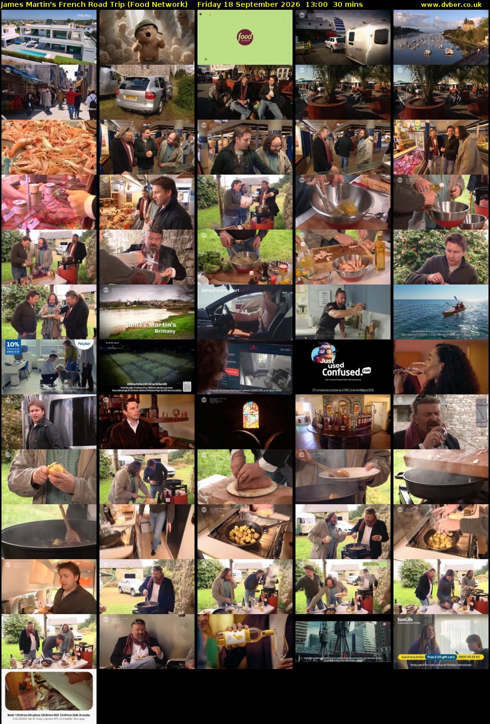 James Martin's French Road Trip (Food Network) Friday 18 September 2026 13:00 - 13:30