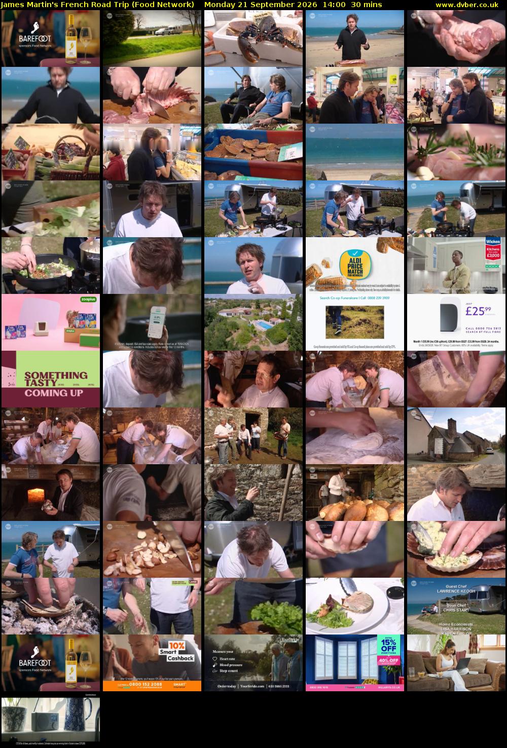 James Martin's French Road Trip (Food Network) Monday 21 September 2026 14:00 - 14:30