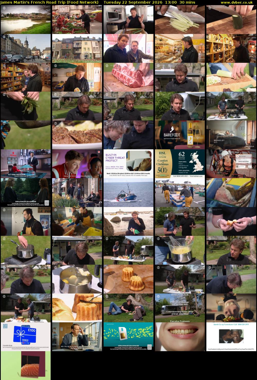 James Martin's French Road Trip (Food Network) Tuesday 22 September 2026 13:00 - 13:30
