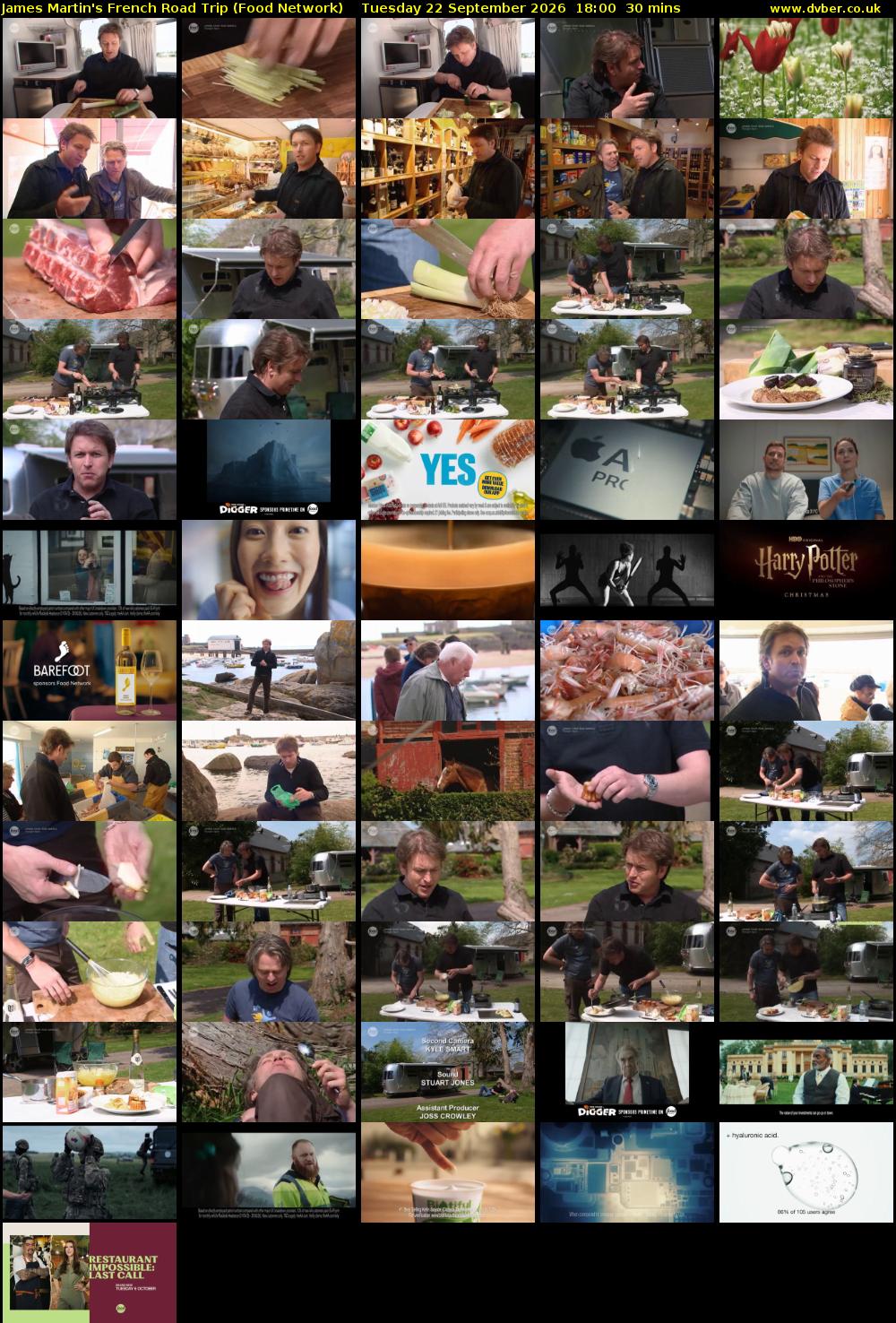 James Martin's French Road Trip (Food Network) Tuesday 22 September 2026 18:00 - 18:30