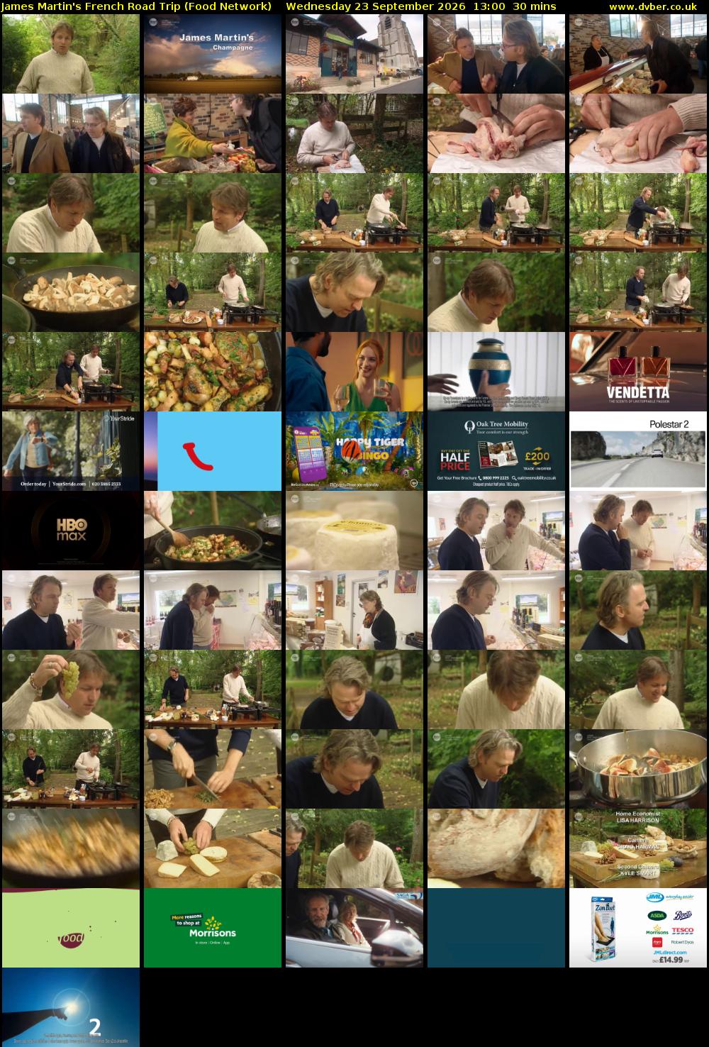 James Martin's French Road Trip (Food Network) Wednesday 23 September 2026 13:00 - 13:30