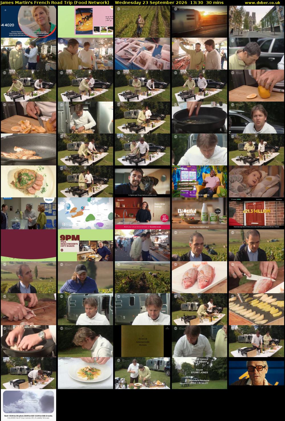 James Martin's French Road Trip (Food Network) Wednesday 23 September 2026 13:30 - 14:00
