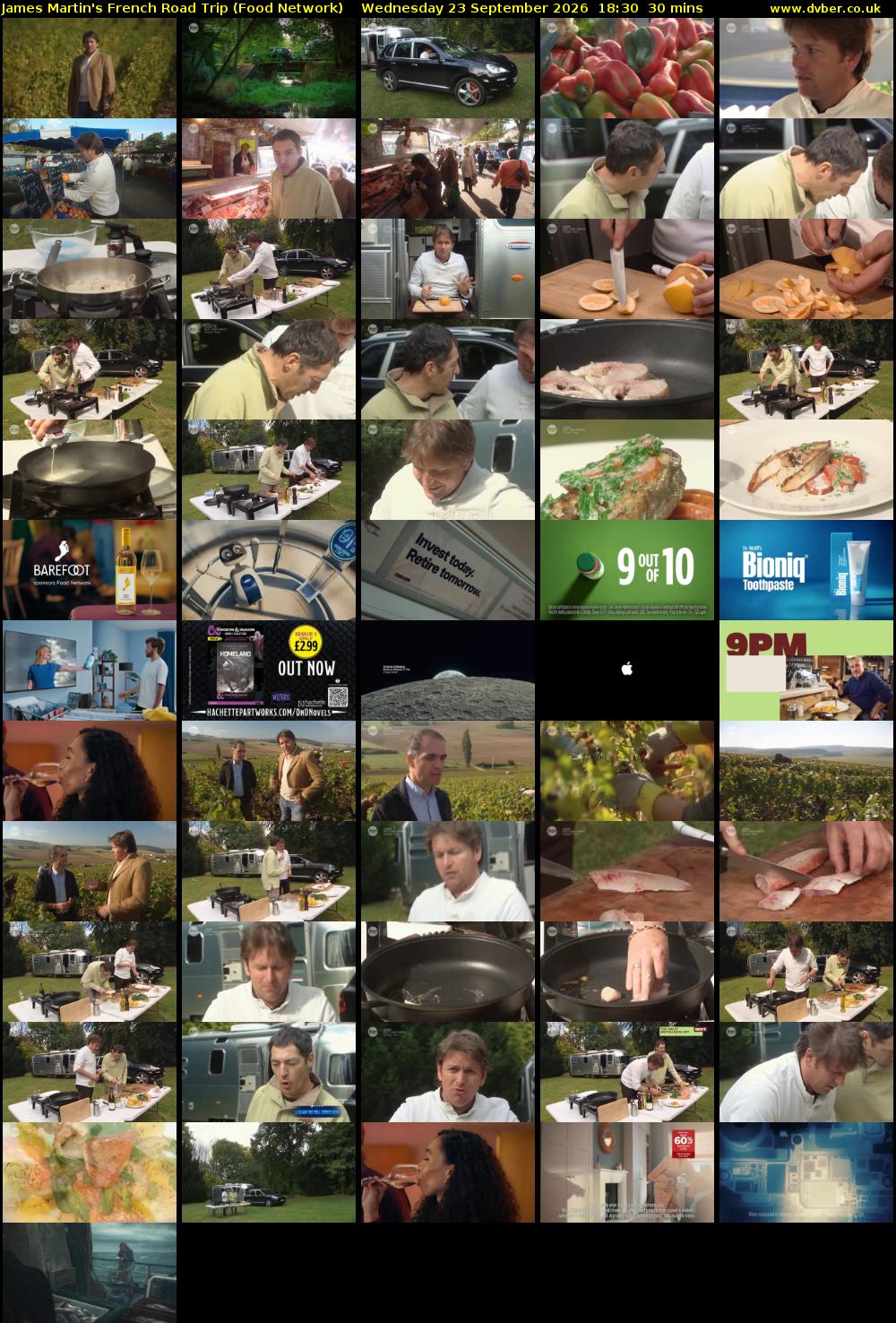 James Martin's French Road Trip (Food Network) Wednesday 23 September 2026 18:30 - 19:00