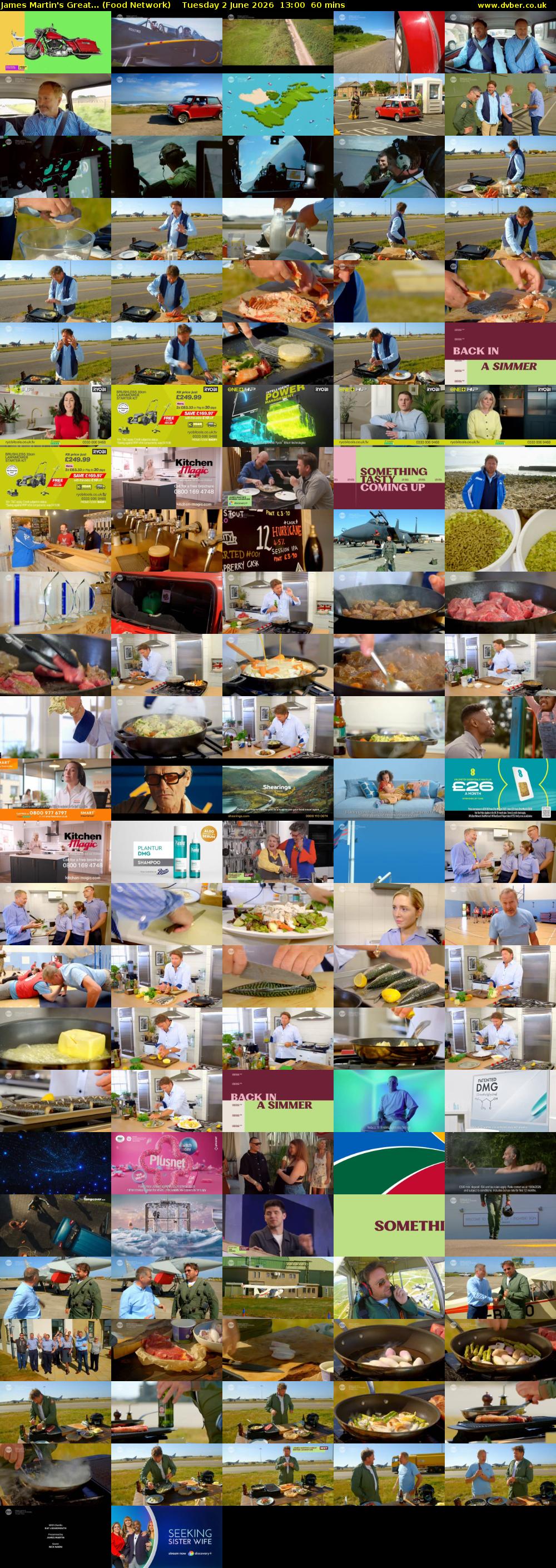 James Martin's Great... (Food Network) Tuesday 2 June 2026 13:00 - 14:00
