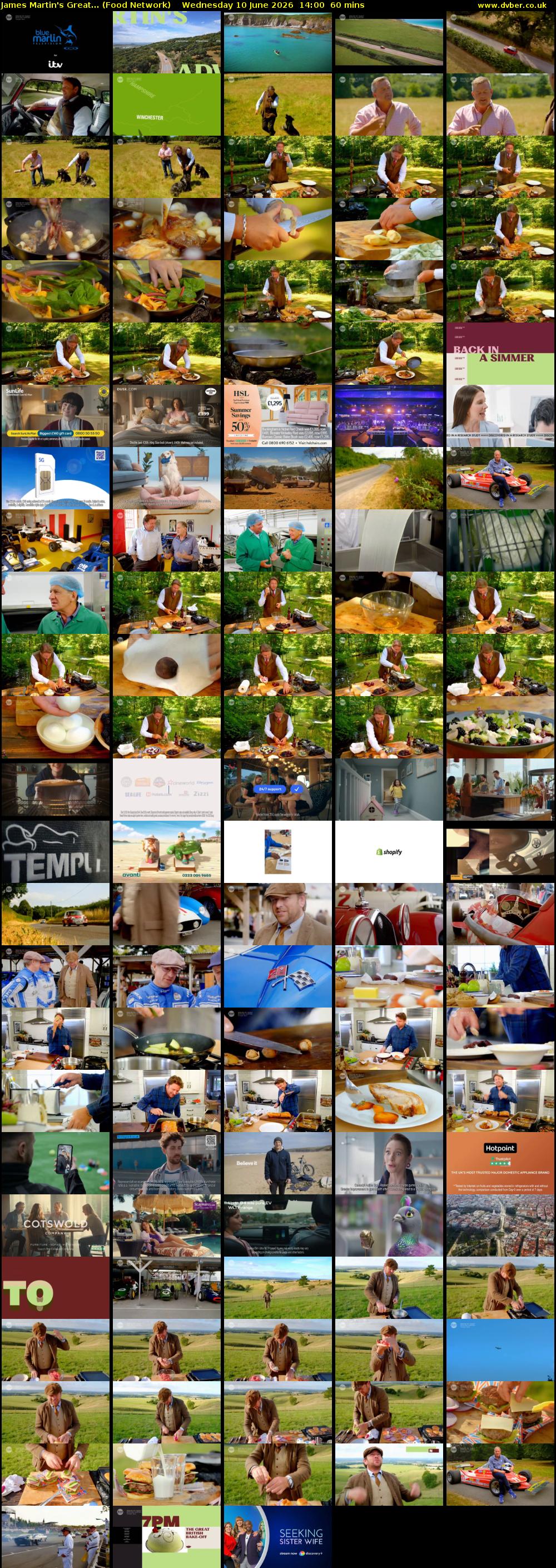 James Martin's Great... (Food Network) Wednesday 10 June 2026 14:00 - 15:00