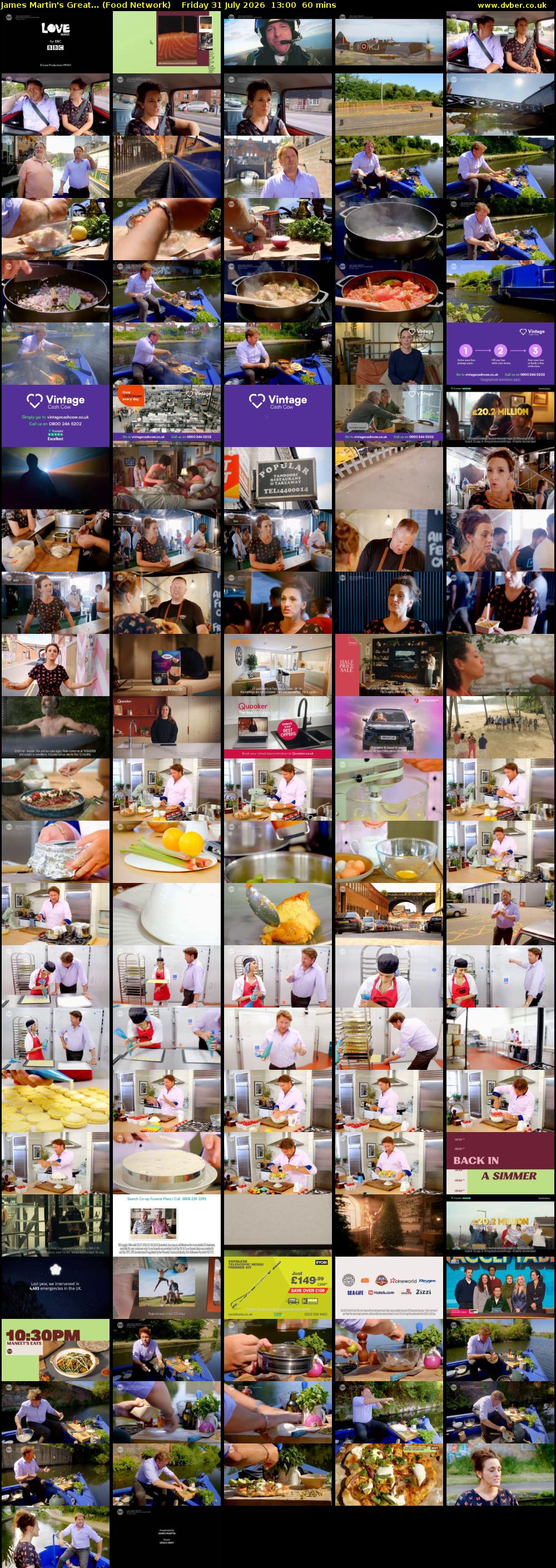 James Martin's Great... (Food Network) Friday 31 July 2026 13:00 - 14:00