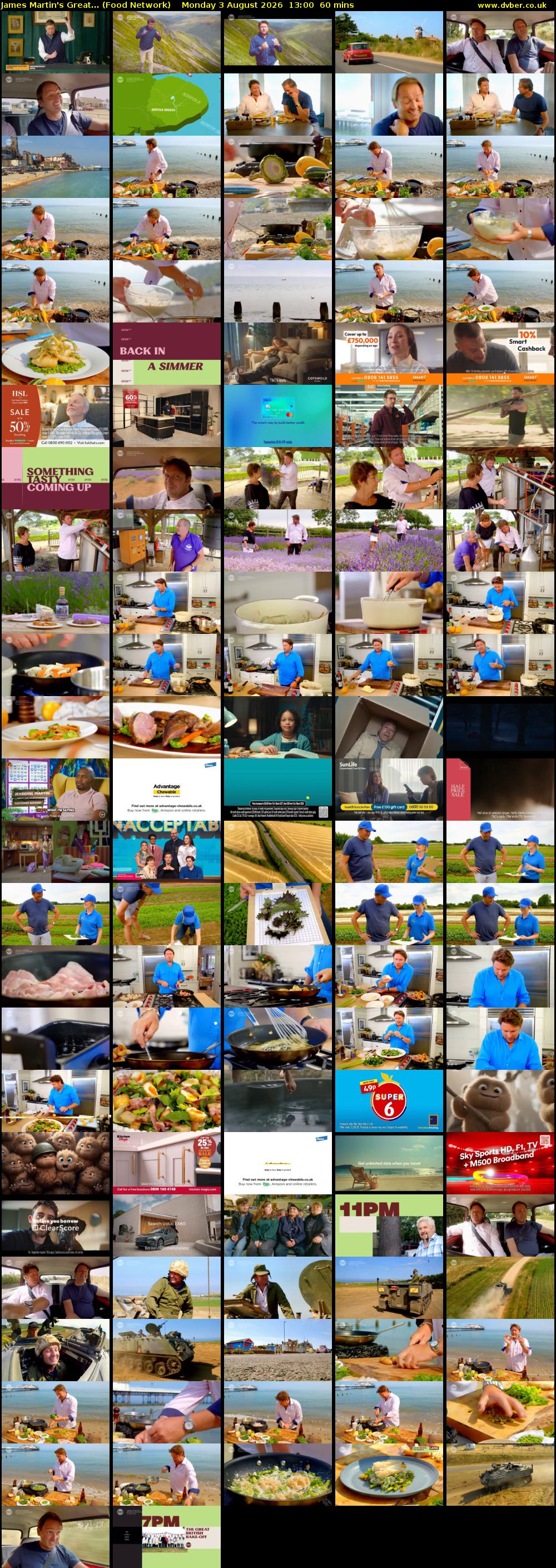 James Martin's Great... (Food Network) Monday 3 August 2026 13:00 - 14:00