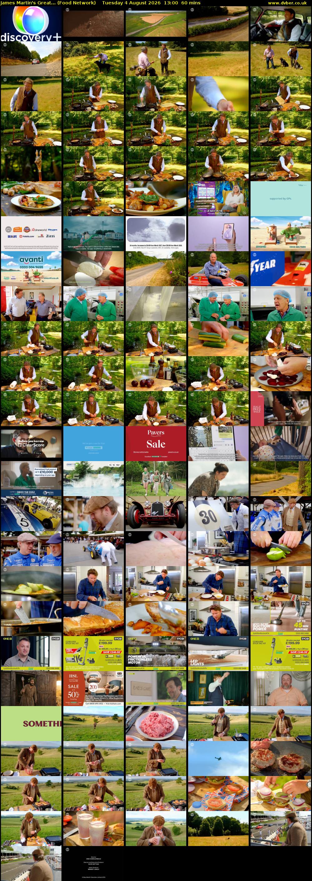 James Martin's Great... (Food Network) Tuesday 4 August 2026 13:00 - 14:00
