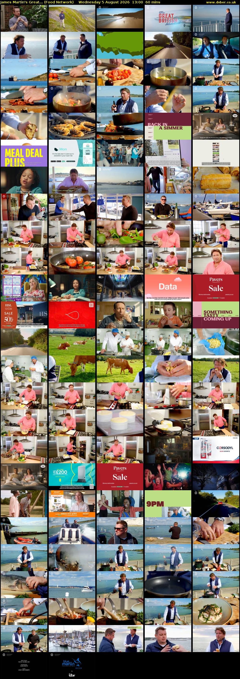James Martin's Great... (Food Network) Wednesday 5 August 2026 13:00 - 14:00