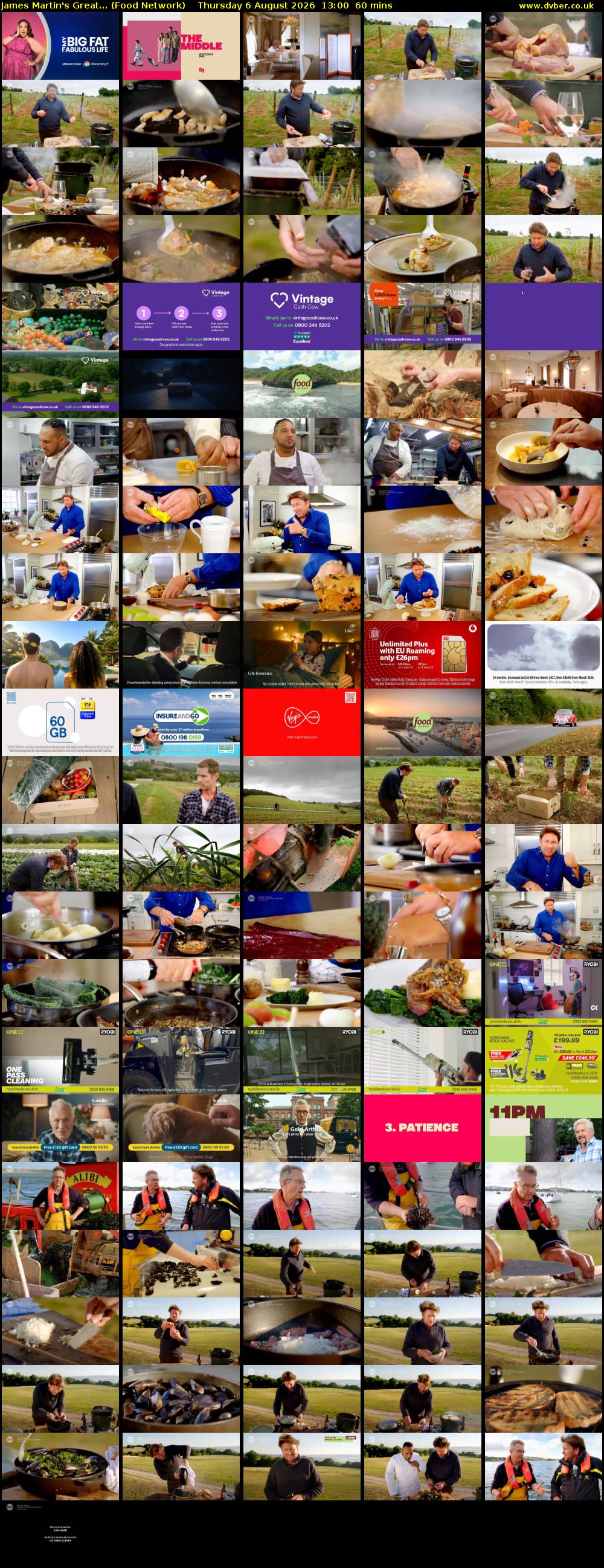 James Martin's Great... (Food Network) Thursday 6 August 2026 13:00 - 14:00