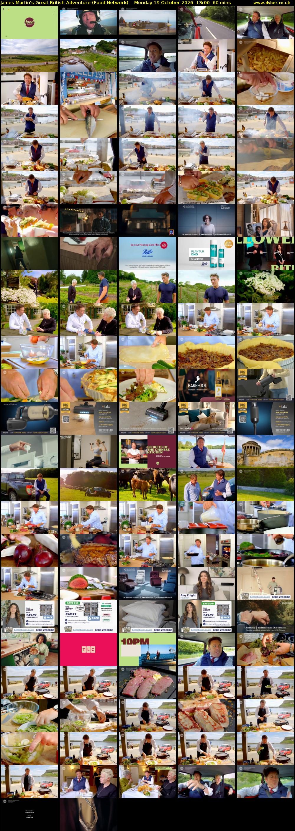 James Martin's Great British Adventure (Food Network) Monday 19 October 2026 13:00 - 14:00