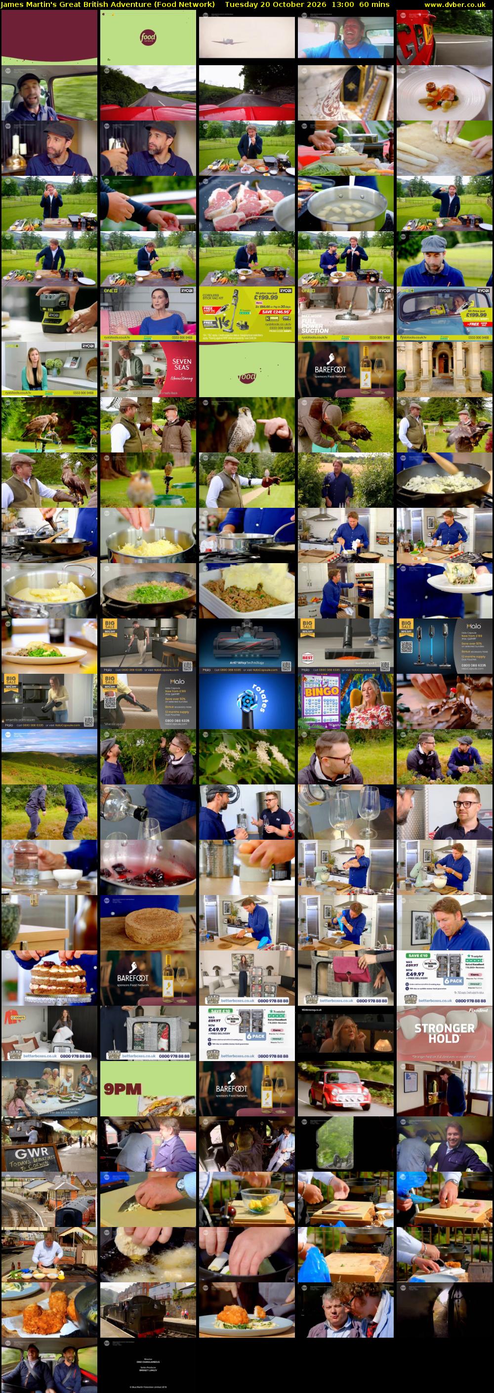 James Martin's Great British Adventure (Food Network) Tuesday 20 October 2026 13:00 - 14:00