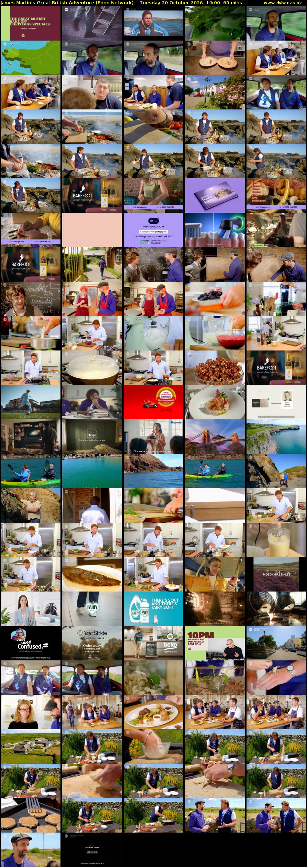 James Martin's Great British Adventure (Food Network) Tuesday 20 October 2026 14:00 - 15:00