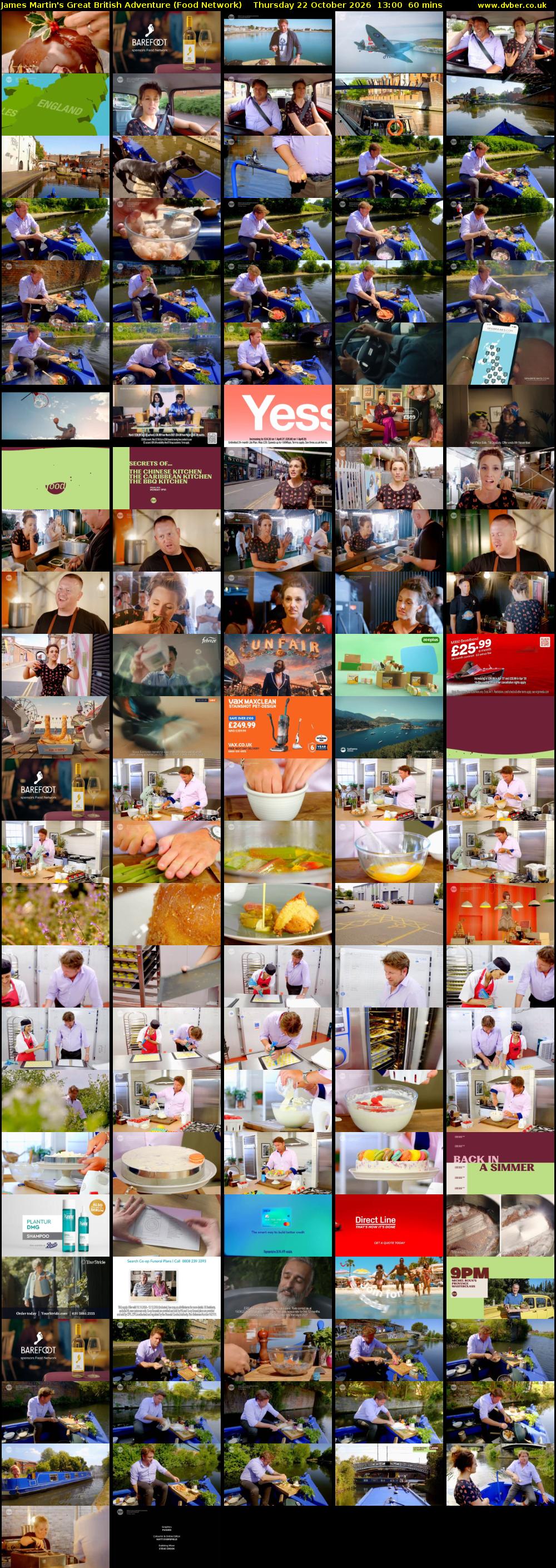 James Martin's Great British Adventure (Food Network) Thursday 22 October 2026 13:00 - 14:00