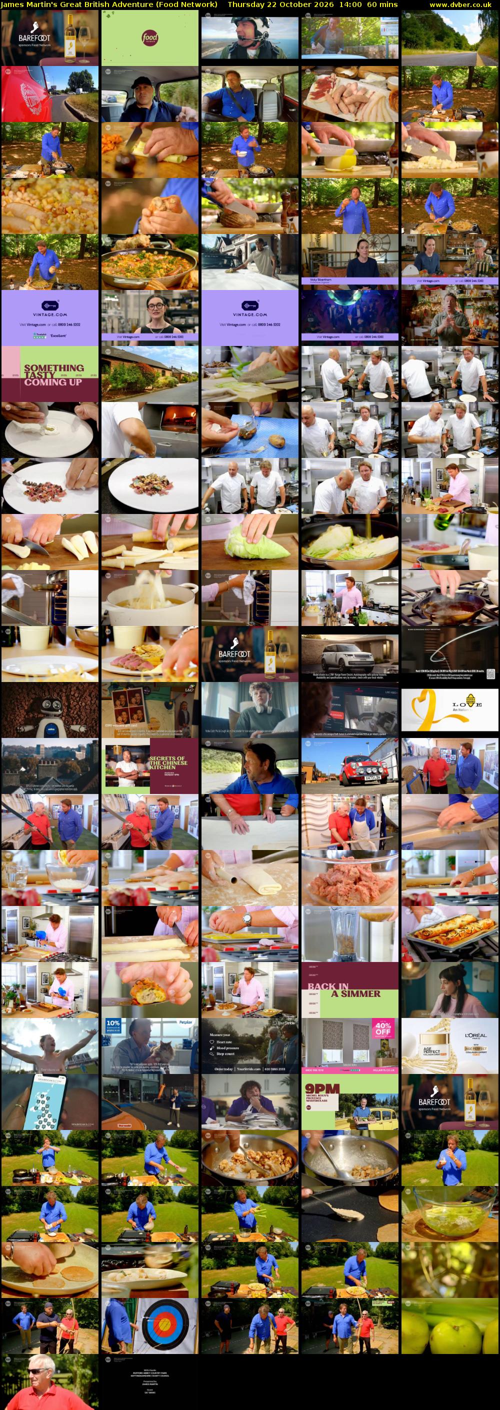 James Martin's Great British Adventure (Food Network) Thursday 22 October 2026 14:00 - 15:00