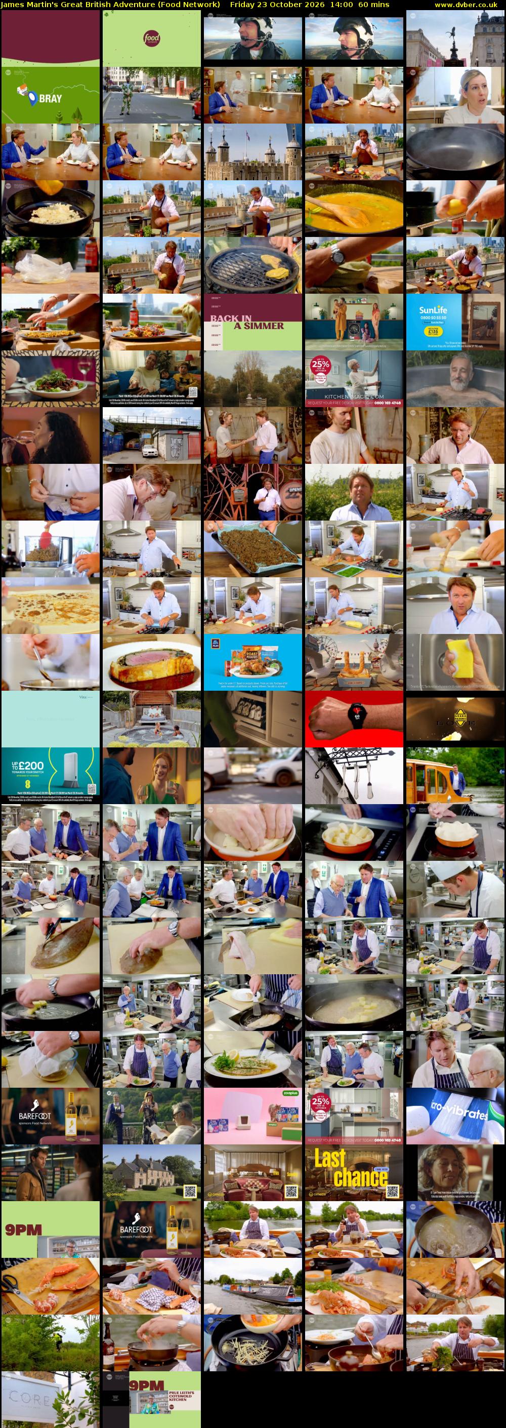 James Martin's Great British Adventure (Food Network) Friday 23 October 2026 14:00 - 15:00