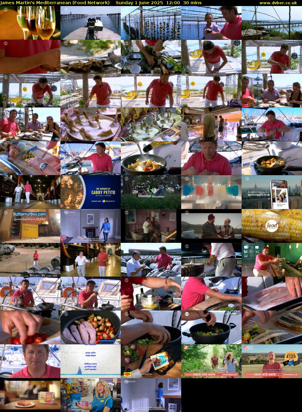 James Martin's Mediterranean (Food Network) Sunday 1 June 2025 12:00 - 12:30