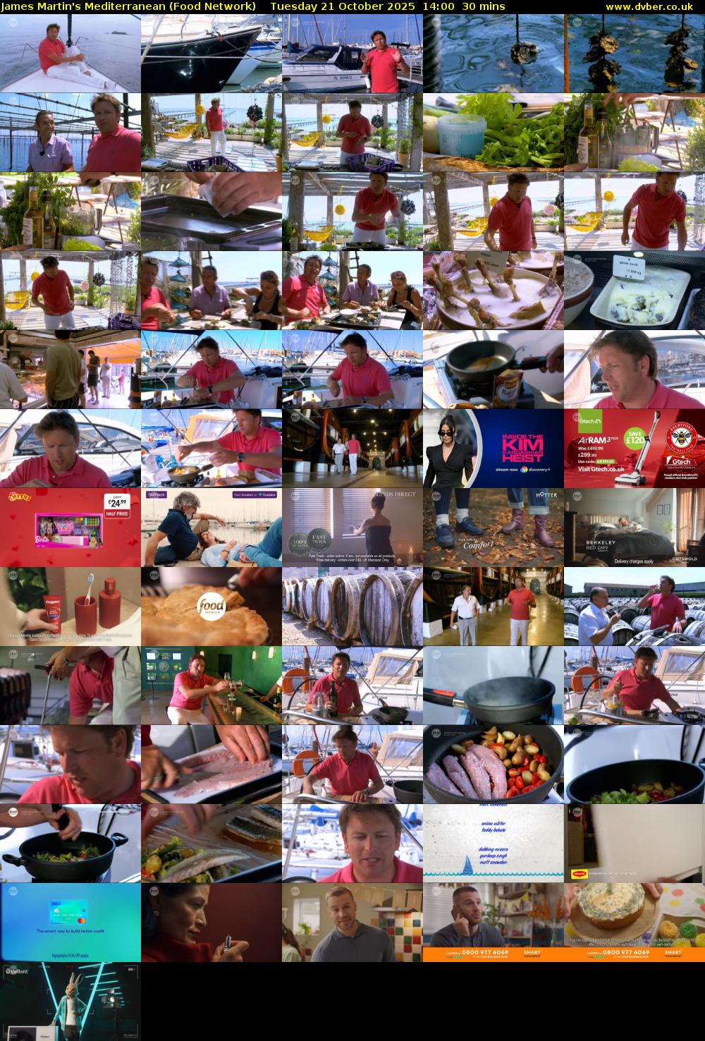 James Martin's Mediterranean (Food Network) Tuesday 21 October 2025 14:00 - 14:30