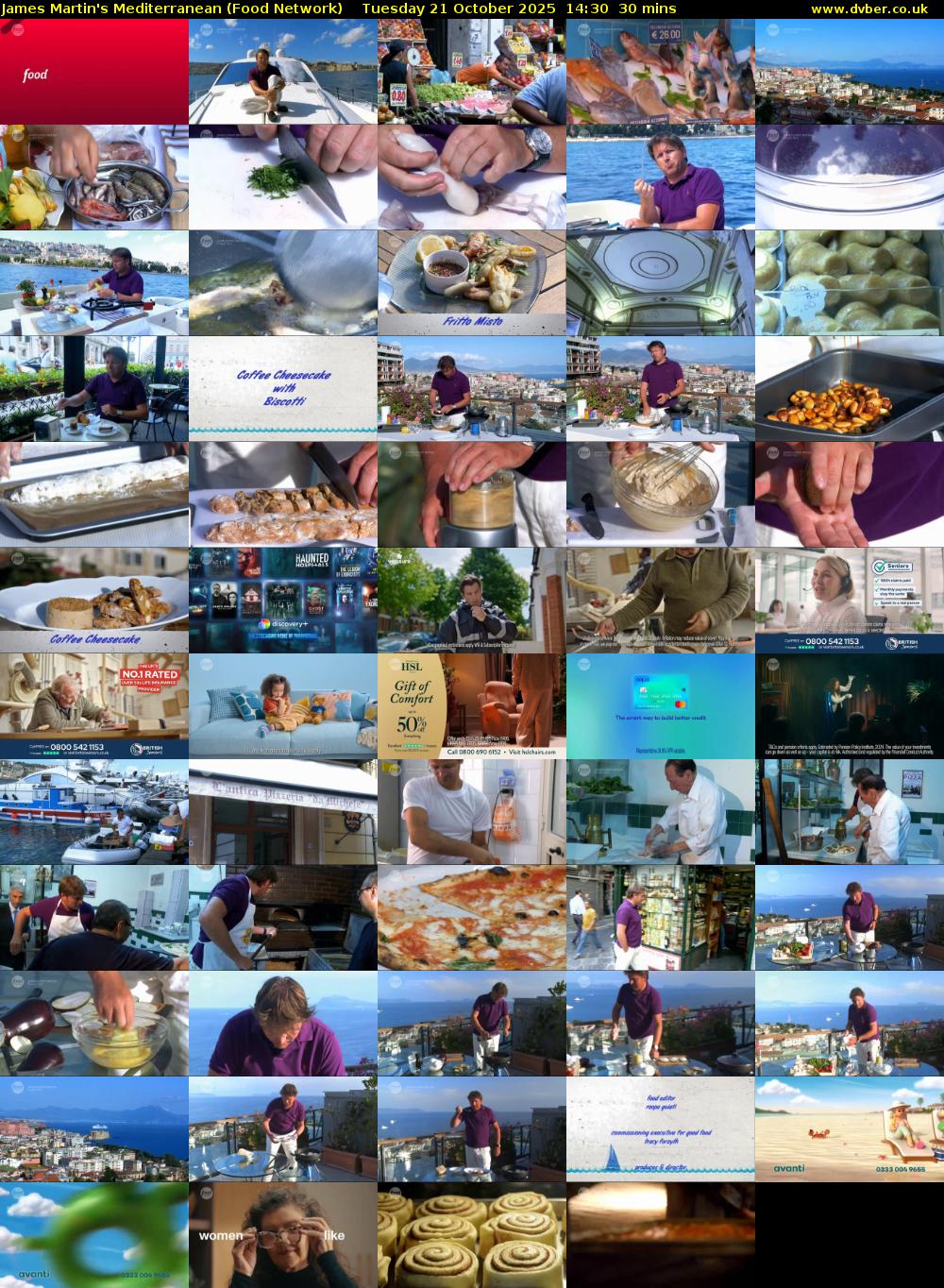 James Martin's Mediterranean (Food Network) Tuesday 21 October 2025 14:30 - 15:00