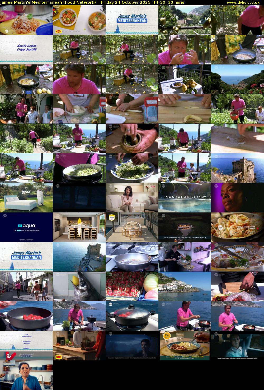 James Martin's Mediterranean (Food Network) Friday 24 October 2025 14:30 - 15:00