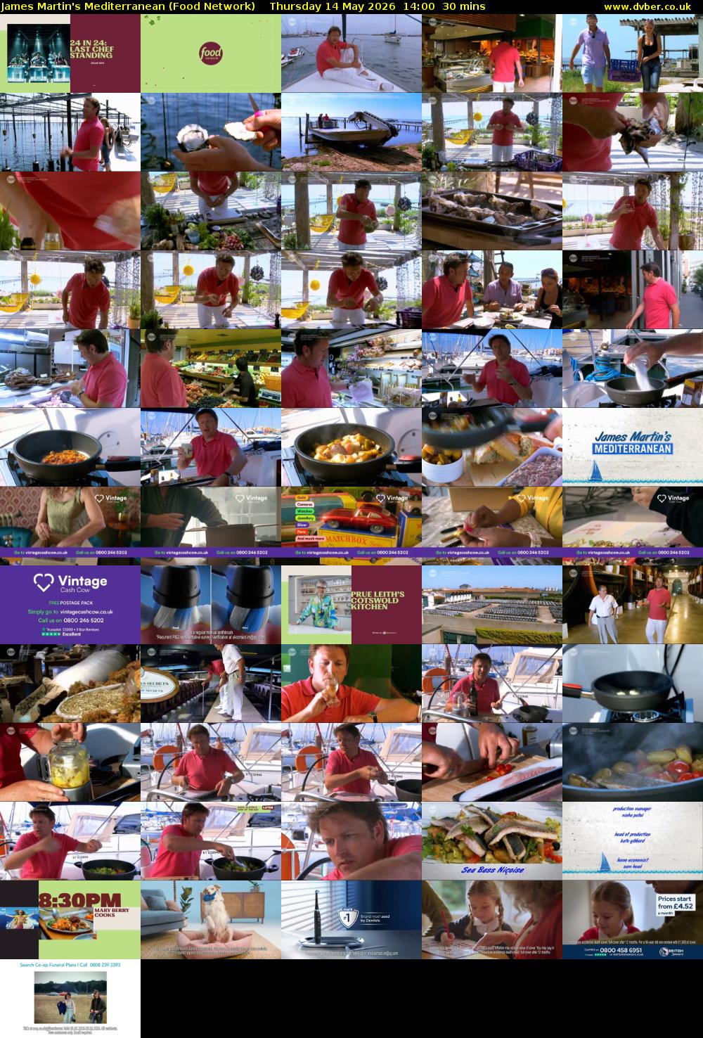 James Martin's Mediterranean (Food Network) Thursday 14 May 2026 14:00 - 14:30