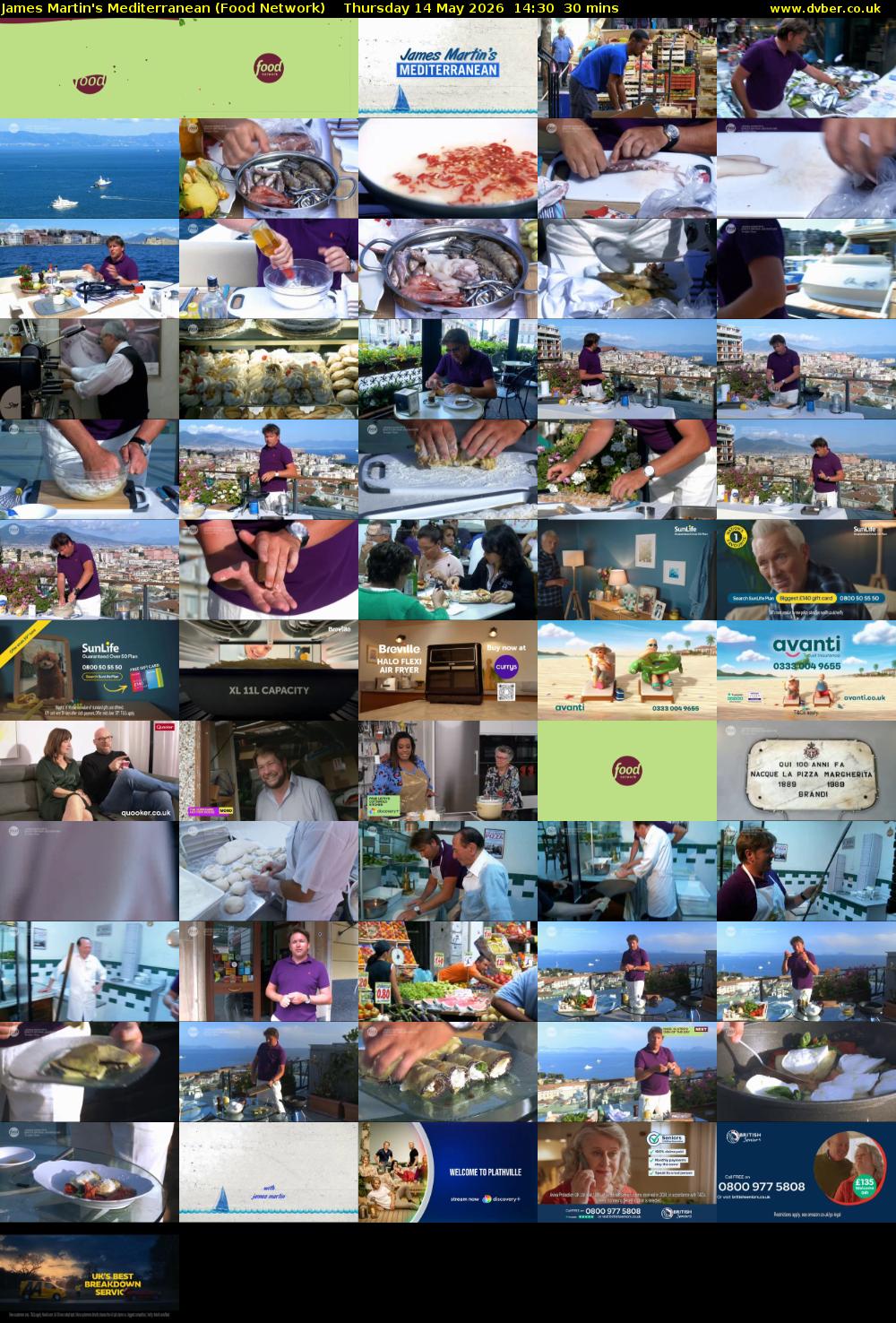 James Martin's Mediterranean (Food Network) Thursday 14 May 2026 14:30 - 15:00