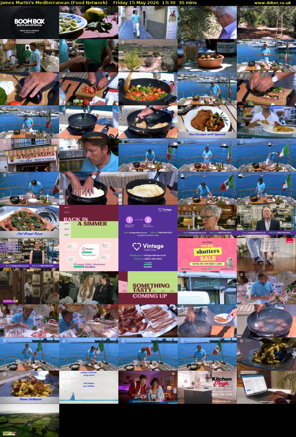 James Martin's Mediterranean (Food Network) Friday 15 May 2026 13:30 - 14:00