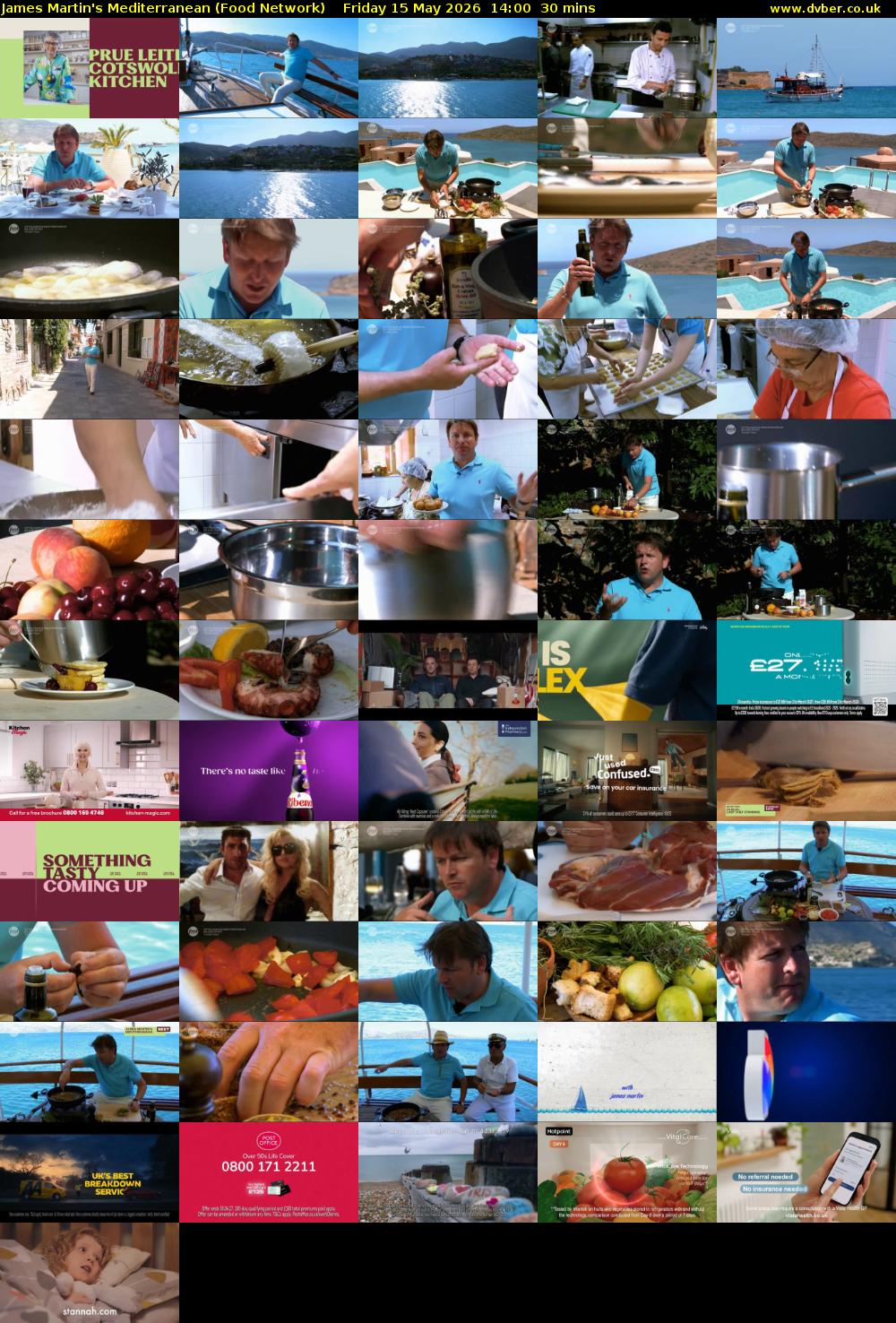 James Martin's Mediterranean (Food Network) Friday 15 May 2026 14:00 - 14:30