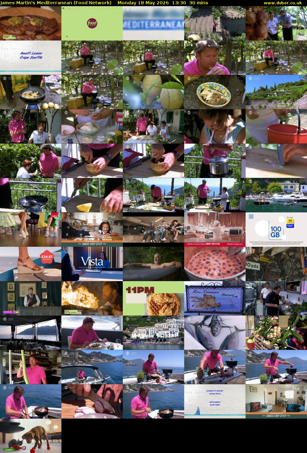James Martin's Mediterranean (Food Network) Monday 18 May 2026 13:30 - 14:00