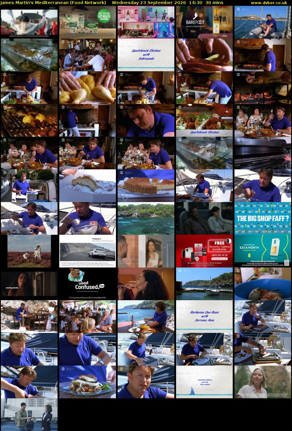 James Martin's Mediterranean (Food Network) Wednesday 23 September 2026 14:30 - 15:00