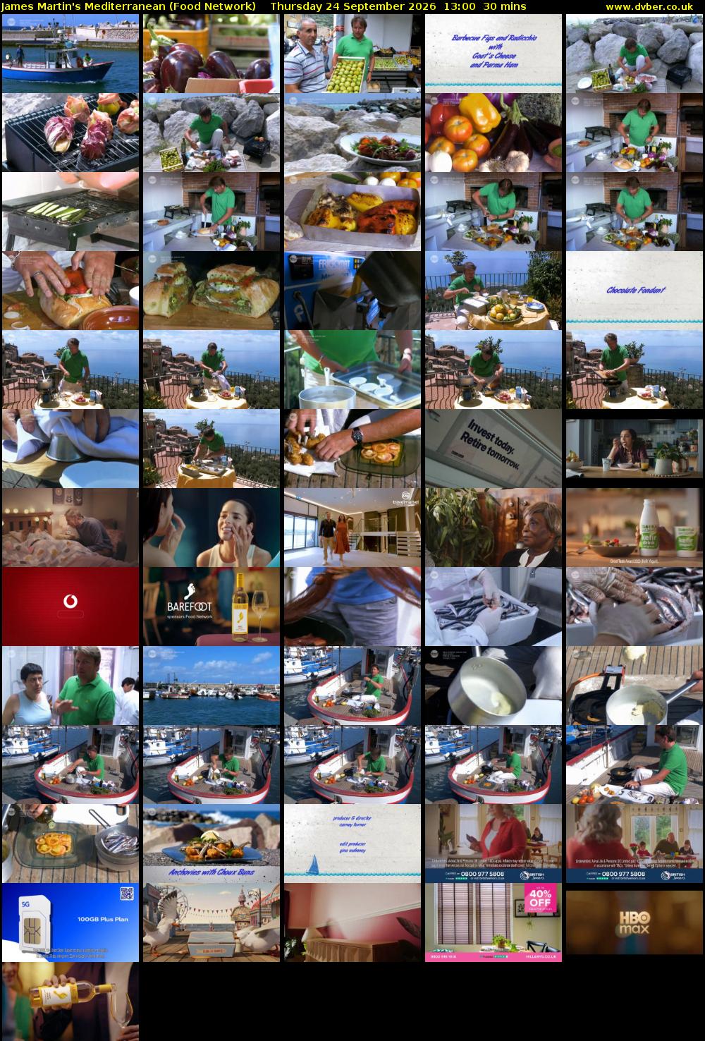 James Martin's Mediterranean (Food Network) Thursday 24 September 2026 13:00 - 13:30