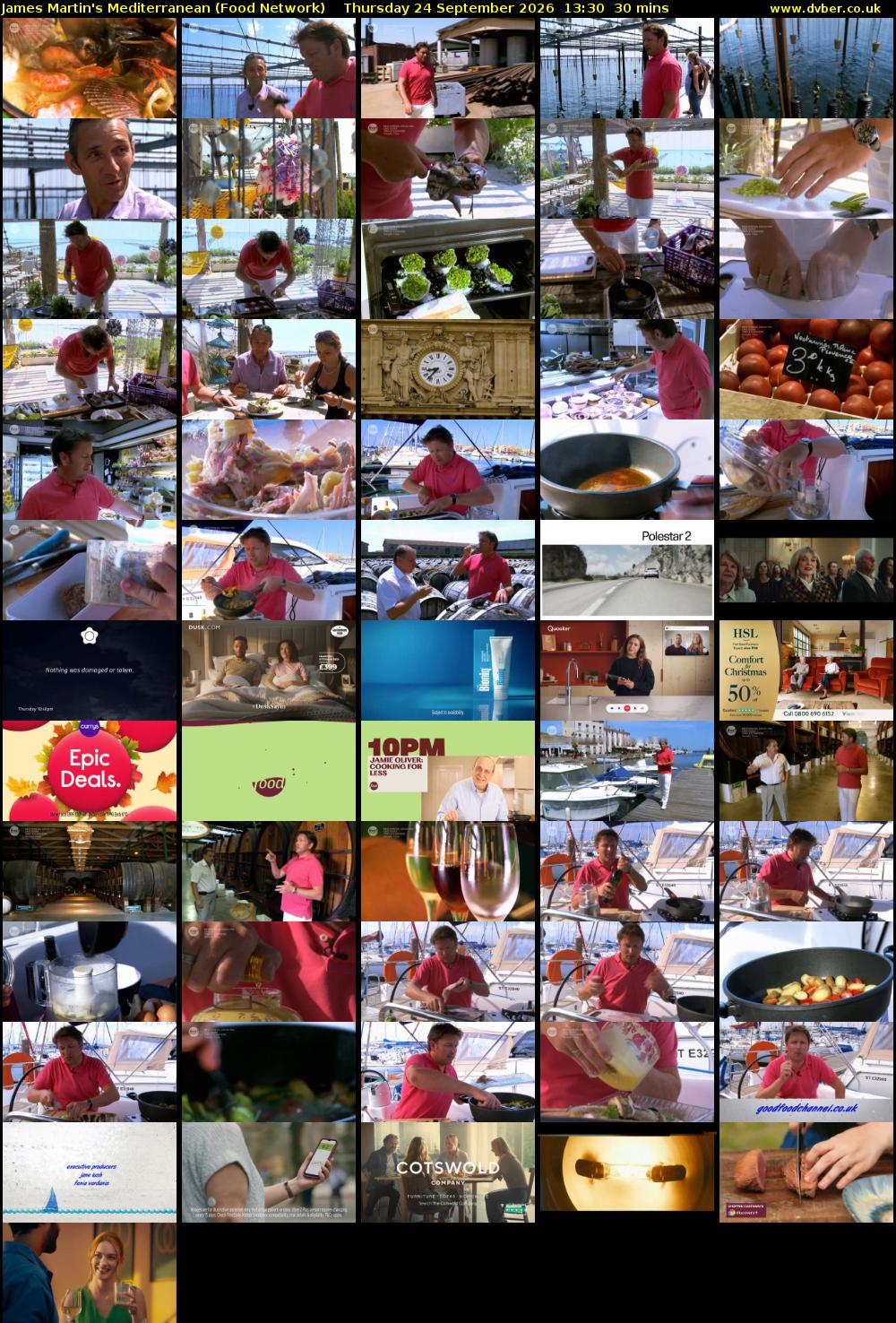James Martin's Mediterranean (Food Network) Thursday 24 September 2026 13:30 - 14:00