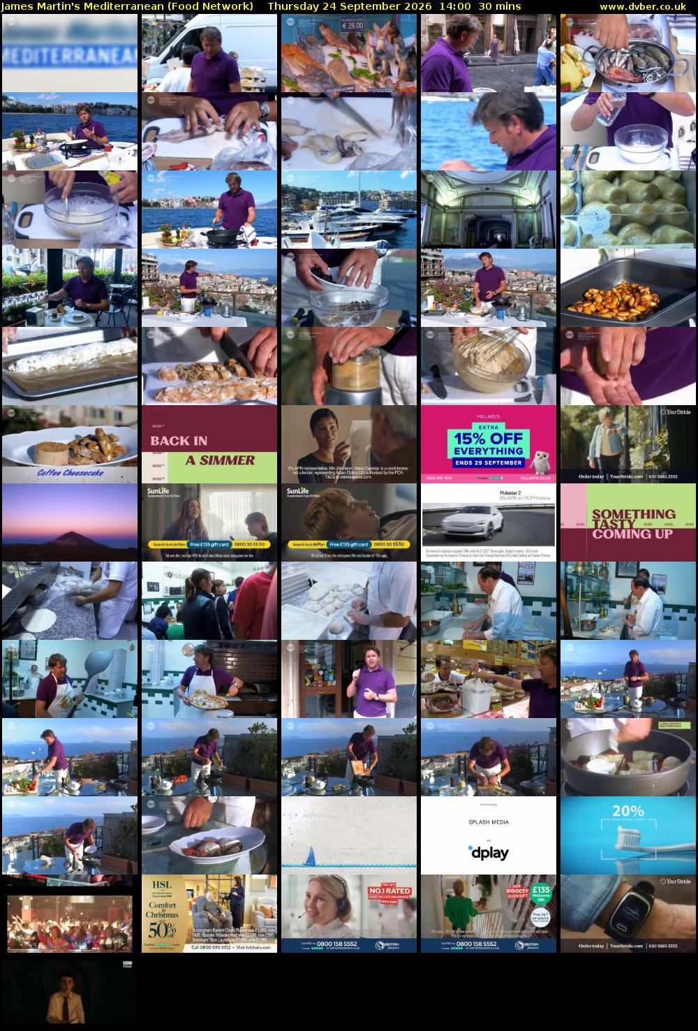James Martin's Mediterranean (Food Network) Thursday 24 September 2026 14:00 - 14:30