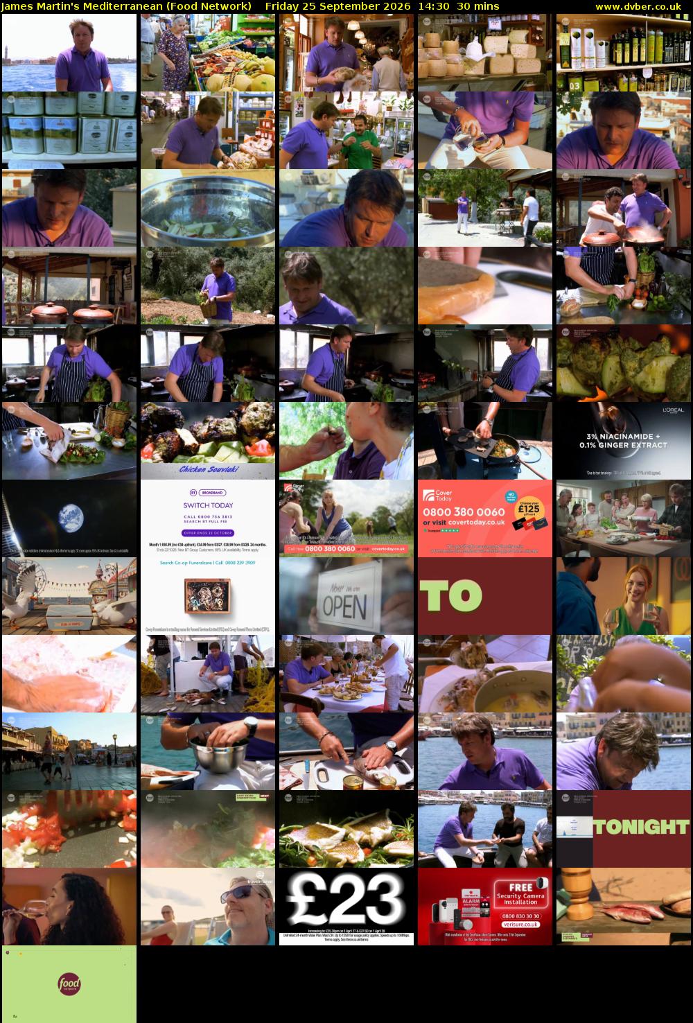 James Martin's Mediterranean (Food Network) Friday 25 September 2026 14:30 - 15:00