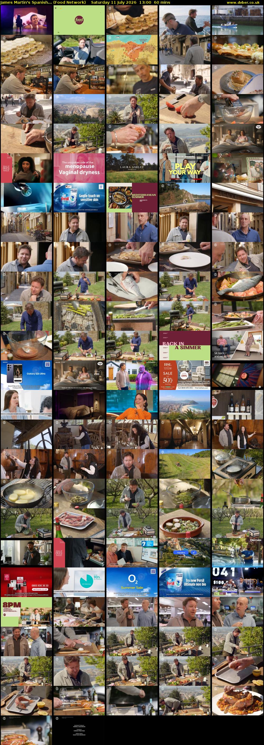 James Martin's Spanish... (Food Network) Saturday 11 July 2026 13:00 - 14:00