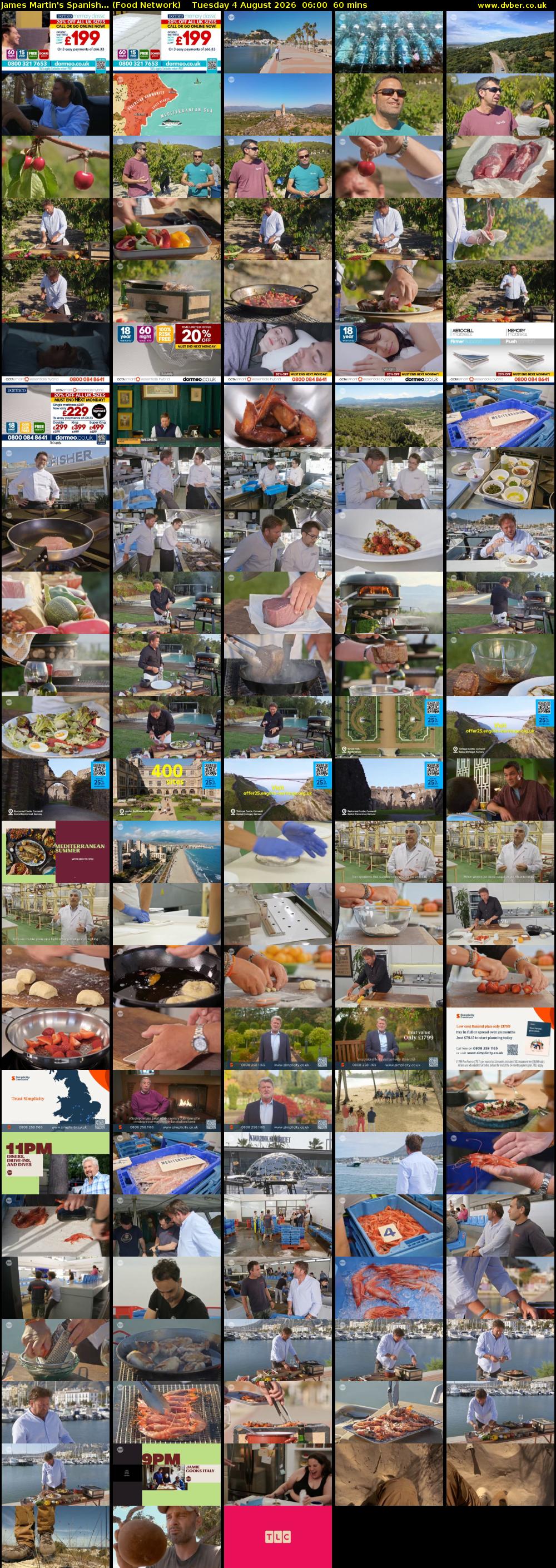 James Martin's Spanish... (Food Network) Tuesday 4 August 2026 06:00 - 07:00