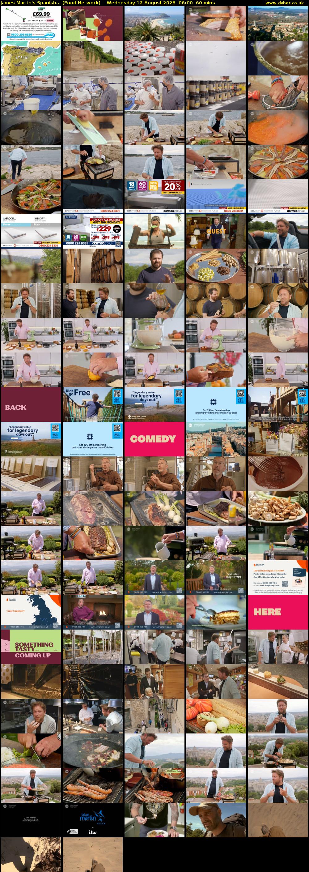 James Martin's Spanish... (Food Network) Wednesday 12 August 2026 06:00 - 07:00