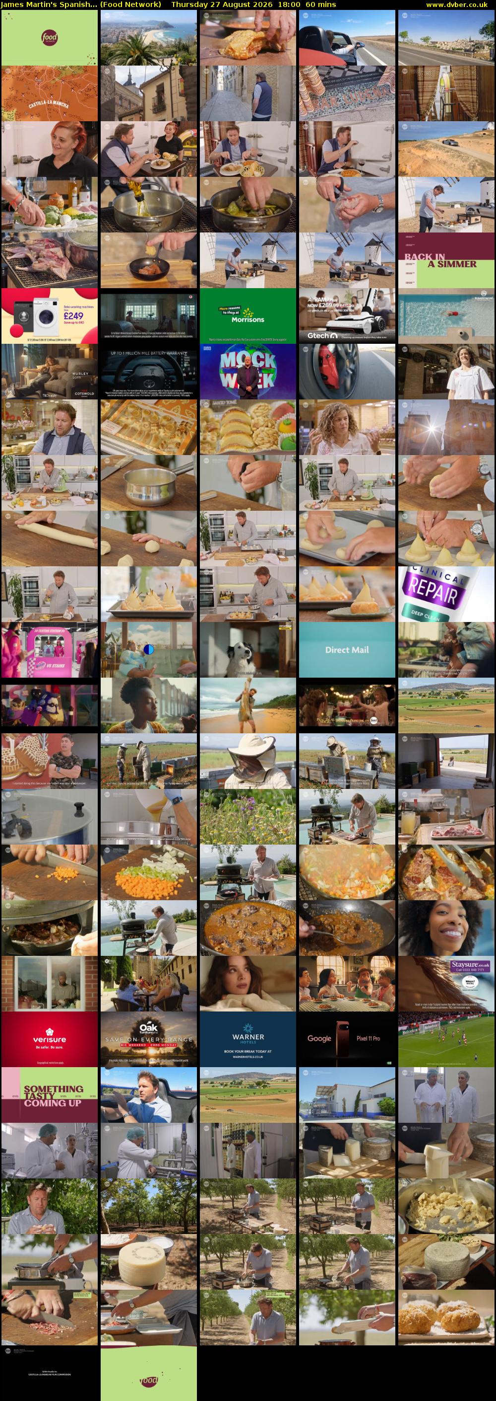 James Martin's Spanish... (Food Network) Thursday 27 August 2026 18:00 - 19:00