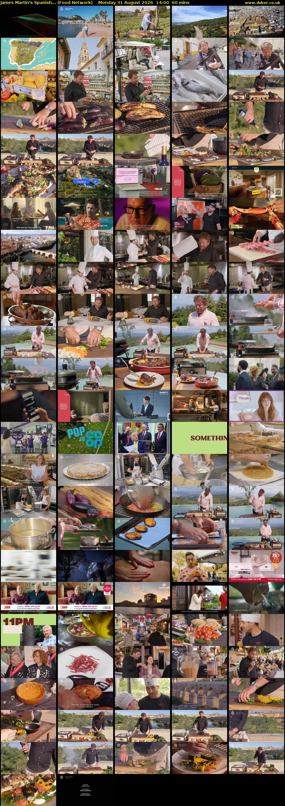James Martin's Spanish... (Food Network) Monday 31 August 2026 14:00 - 15:00