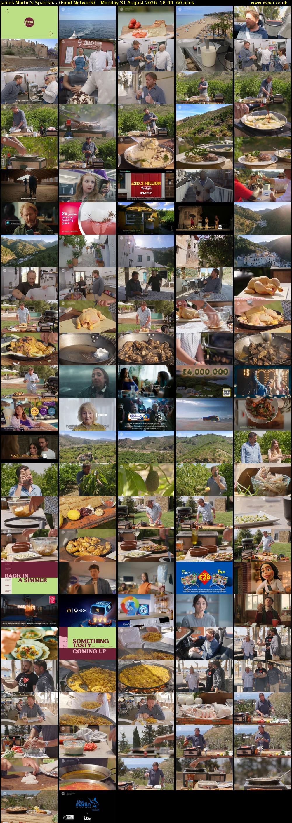 James Martin's Spanish... (Food Network) Monday 31 August 2026 18:00 - 19:00