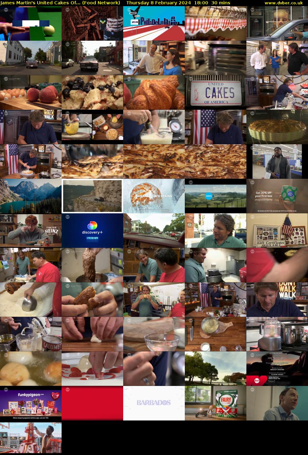 James Martin's United Cakes Of... (Food Network) Thursday 8 February 2024 18:00 - 18:30