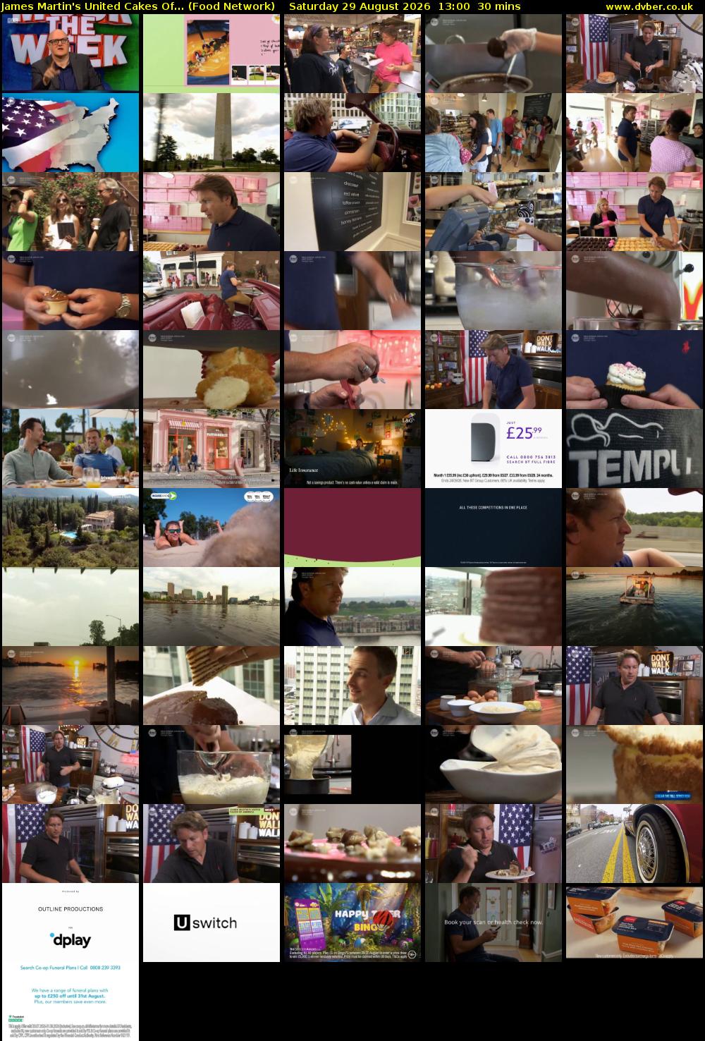 James Martin's United Cakes Of... (Food Network) Saturday 29 August 2026 13:00 - 13:30